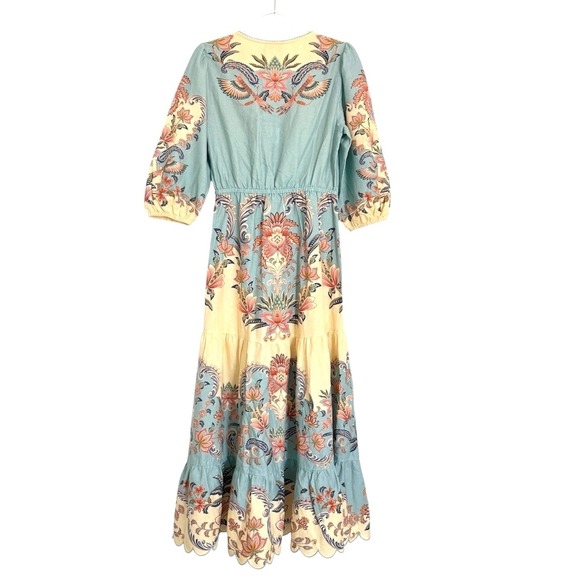 NWT Farm Rio Butter Yellow Boho Beauty Maxi Dress S NWT - Picture 10 of 13